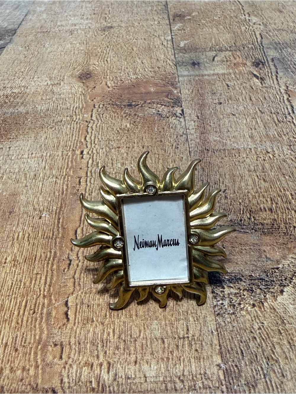 Jay Strongwater Sunburst Mini Picture Frame Gold Tone w Crystals Neiman Marcus